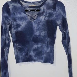 Blue tiedye longsleve Hollister top